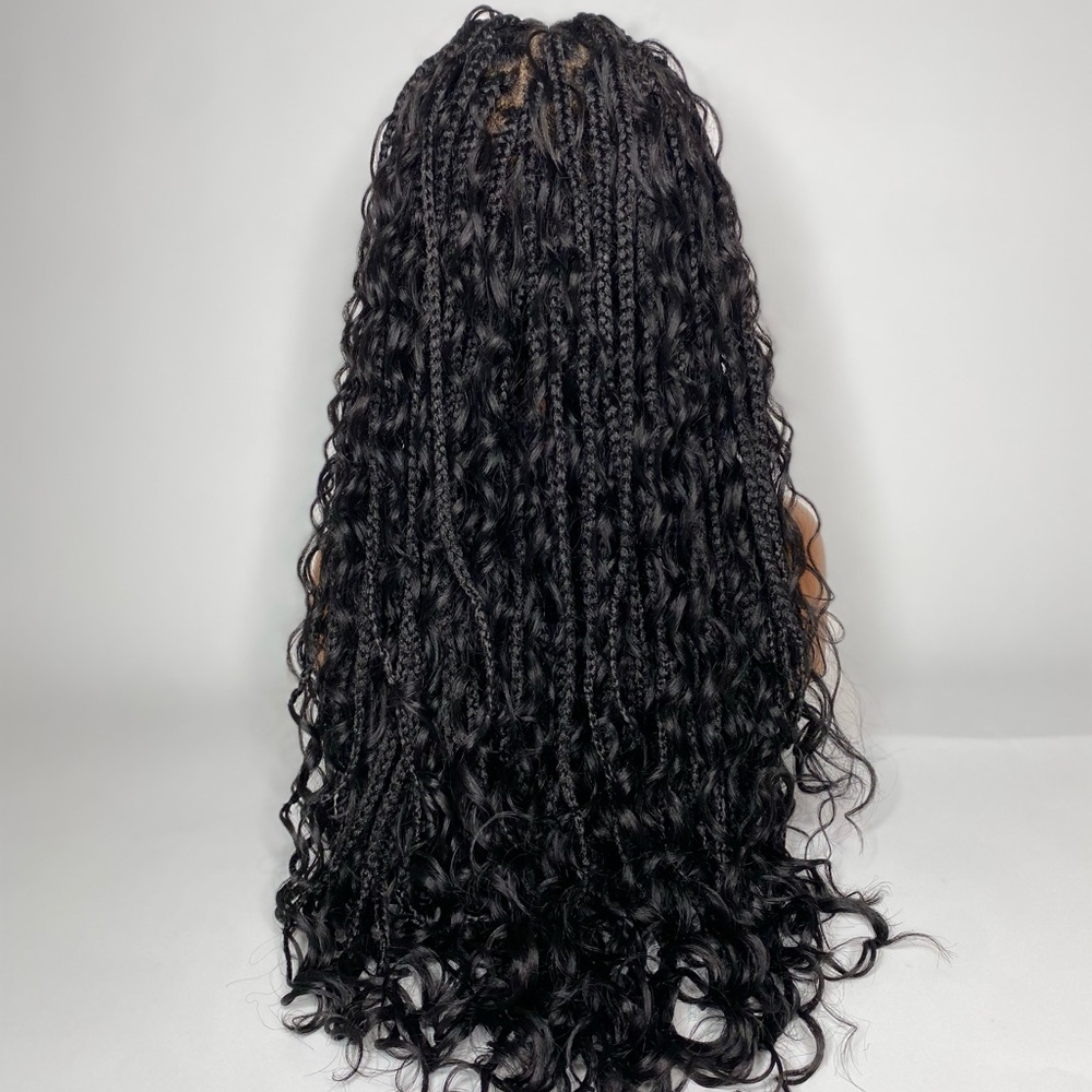 1. KEHLANI | 28” BLACK BOHO BRAIDED FULL LACE WIG - Picture 4 of 9